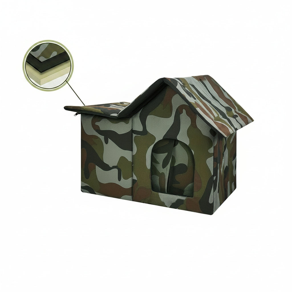 Oxford Cloth Cat House - Weatherproof Pet Cave Bed For Indoor Outdoor