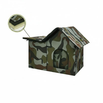 Oxford Cloth Cat House - Weatherproof Pet Cave Bed For Indoor Outdoor
