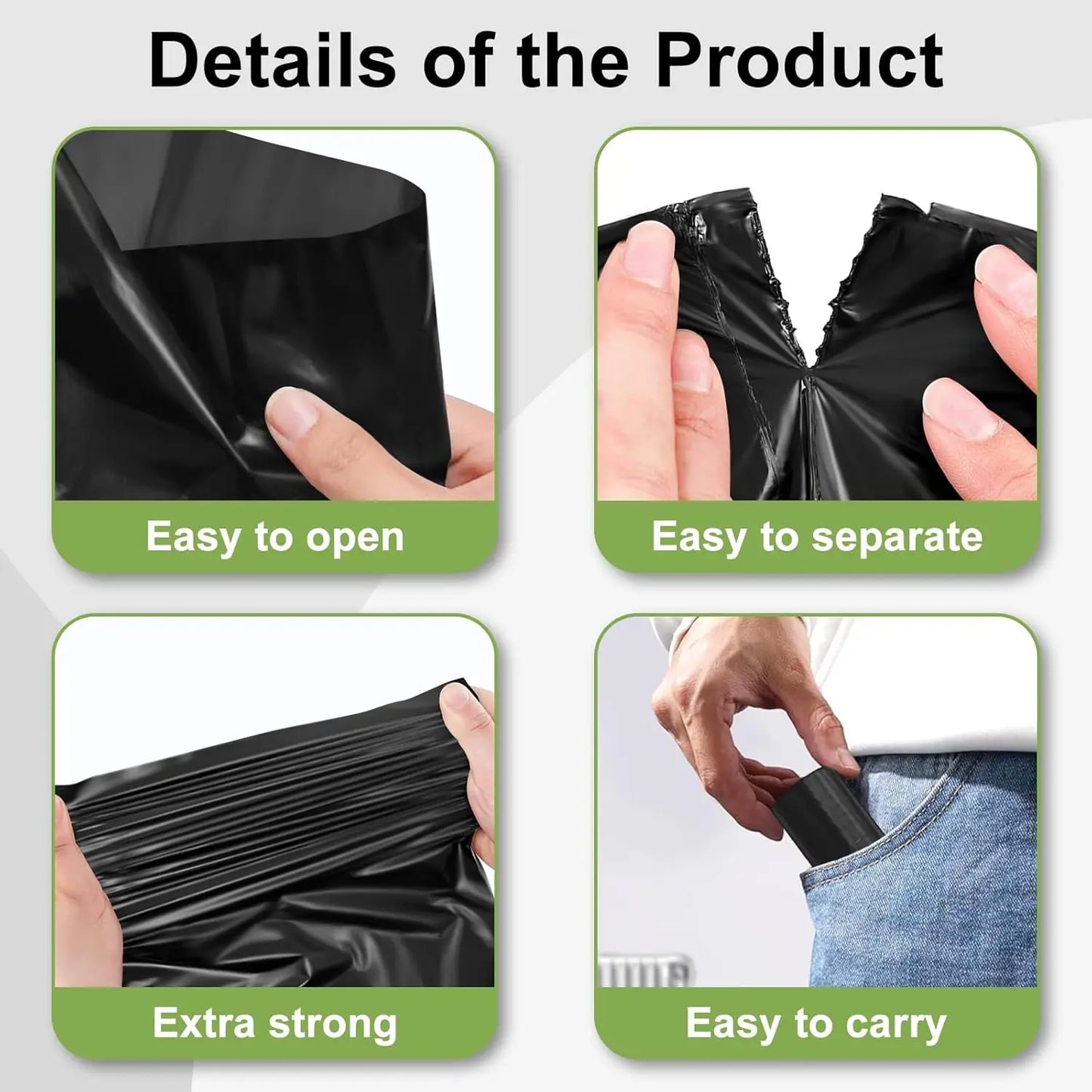 Dog Poop Bags With Dispenser - Leak Proof Pet Waste Bags