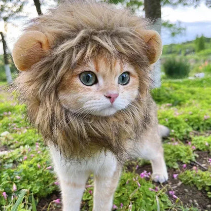 Cat Lion Mane Costume Pet Cosplay Hat for Halloween Christmas