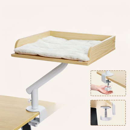 Cat Desk Bed 360° Rotatable Stand For Indoor Cats Adjustable
