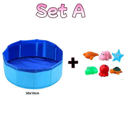 Foldable Cat Pool Toy Water Bath Tub For Dogs Cats Summer Cleaning