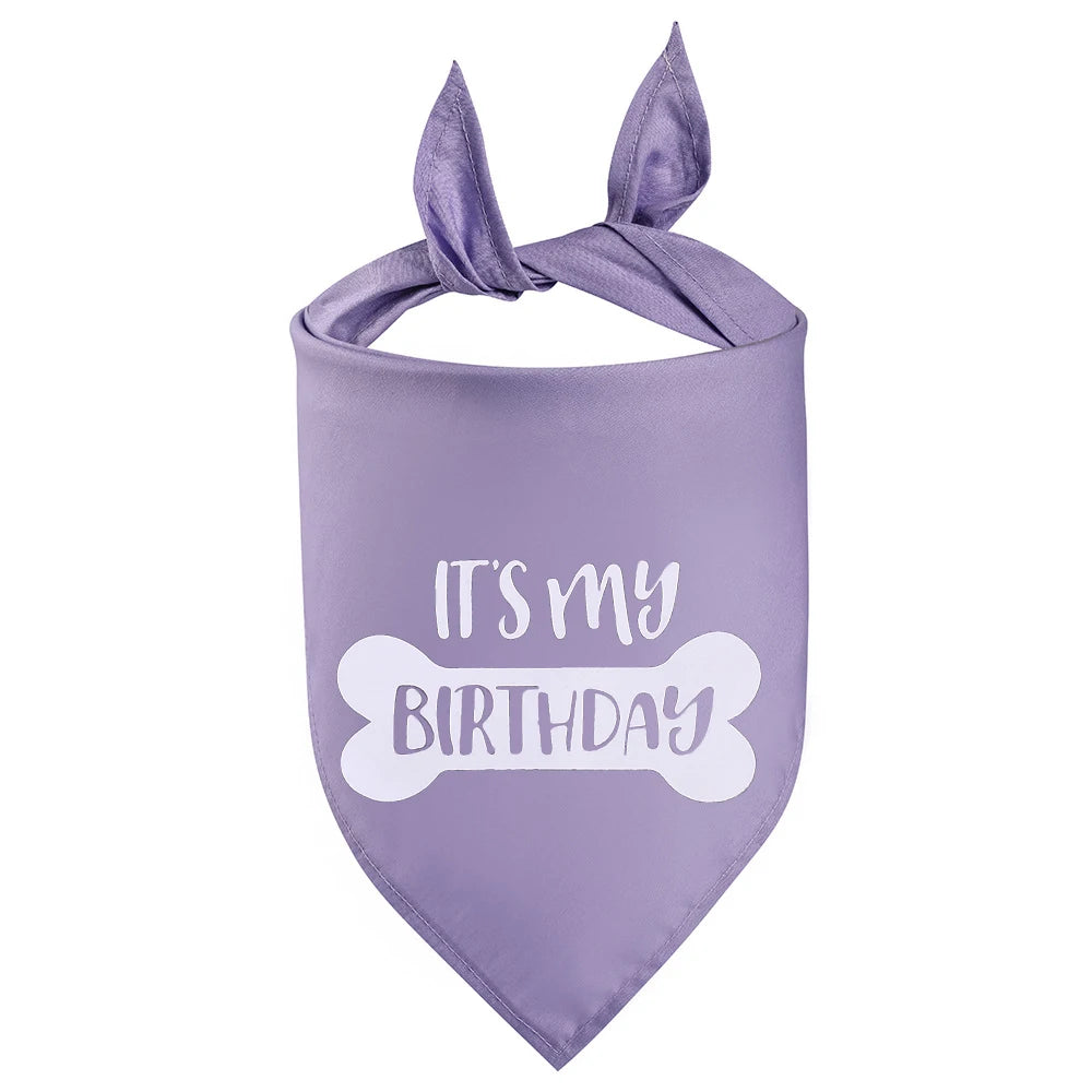 Dog Birthday Bandana - Happy Birthday Party Pet Triangle Scarf