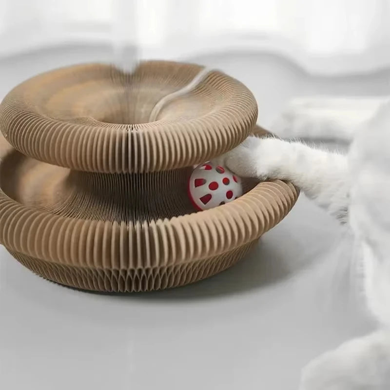 Magic Round Cat Scratcher Corrugated Scratching Post Toy