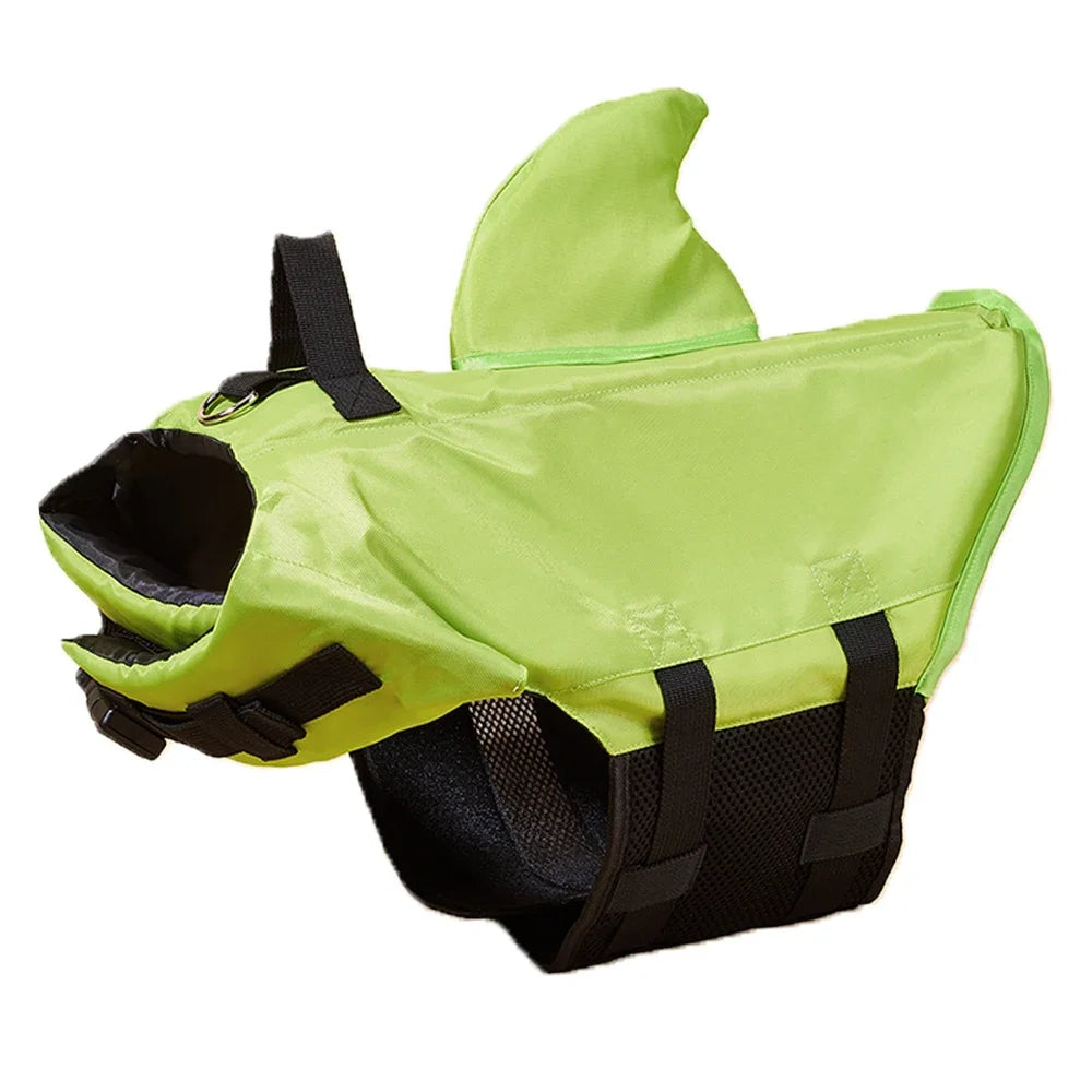 Shark Fin Dog Life Jacket Enhanced Buoyancy Safety Vest With Handle