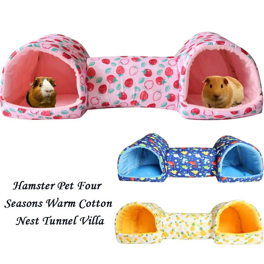 Hamster Hideaway Tunnel - Cozy Pet Bed Cave For Small Animals