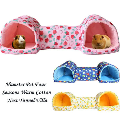 Hamster Hideaway Tunnel - Cozy Pet Bed Cave For Small Animals