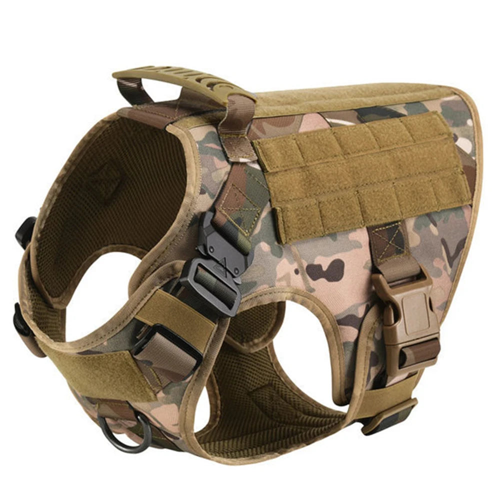 Large Dog Harness With Molle Pouches For German Shepherd Training