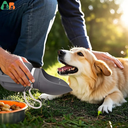 Silicone Dog Water Bottle - 2-in-1 Foldable Travel Bowl