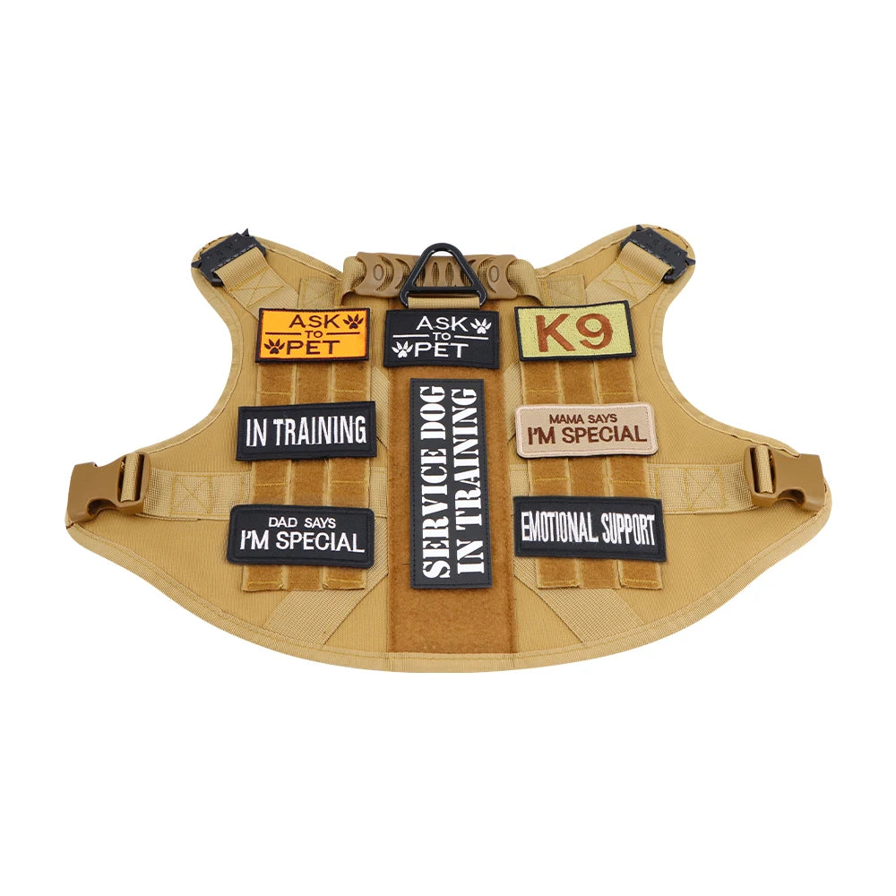Tactical Dog Patch Bundle For Vest Harness Collar Custom Name ID