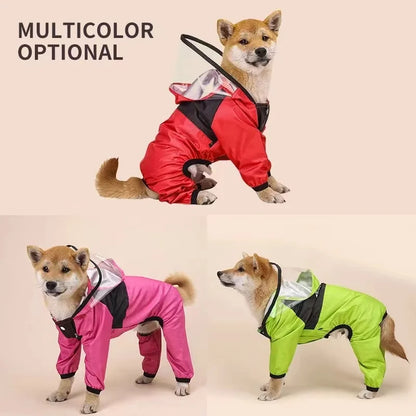 Pet Dog Raincoat Waterproof Jacket - The Dog Face Design