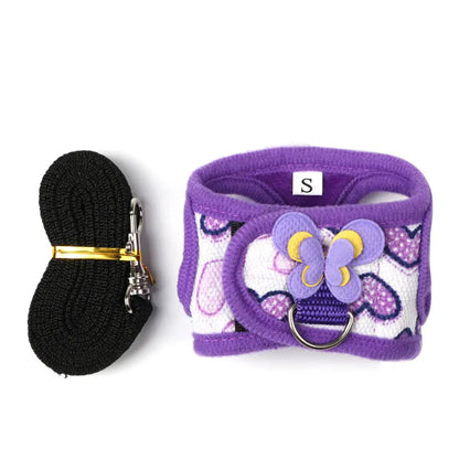 Small Pet Harness Leash Set For Guinea Pig Chinchilla Outdoor Walking