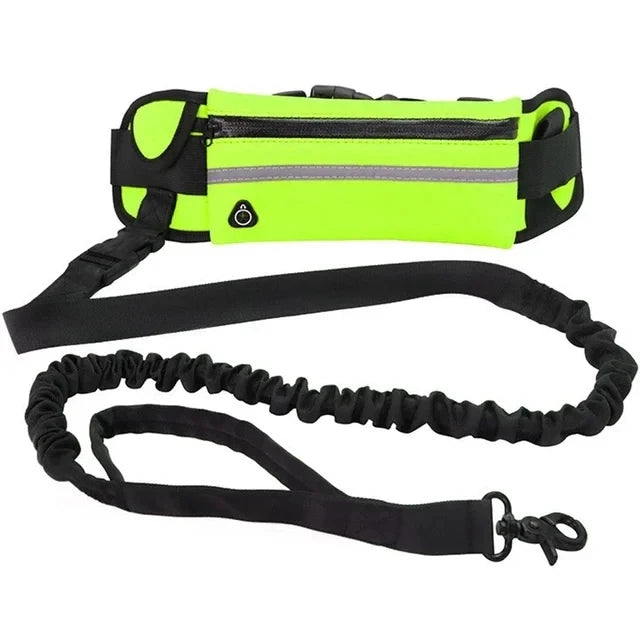 Hands Free Dog Leash with Reflective Waist Bag for Running