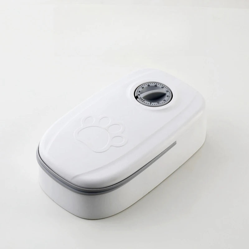 Pet Automatic Feeder With Timed Dual Bowls For Dogs And Cats