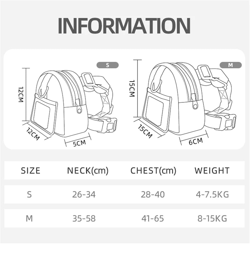 Waterproof Pet Backpack For Dogs With Harness - Outdoor Travel