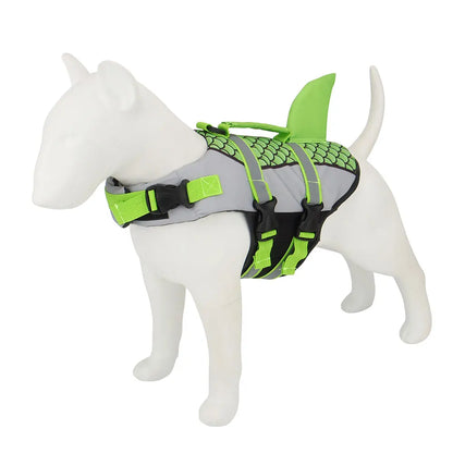 Shark Pattern Dog Life Jacket Swimming Vest Pet Safety Harness