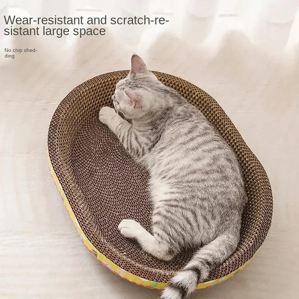 Cat Scratching Board Oval Corrugated Paper Furniture Protection Toy