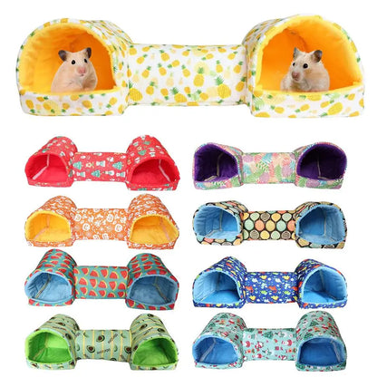 Hamster Hideaway Tunnel - Cozy Pet Bed Cave For Small Animals