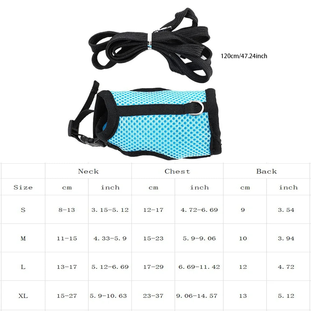 Breathable Pet Vest Harness For Small Animals - Adjustable Comfort Fit