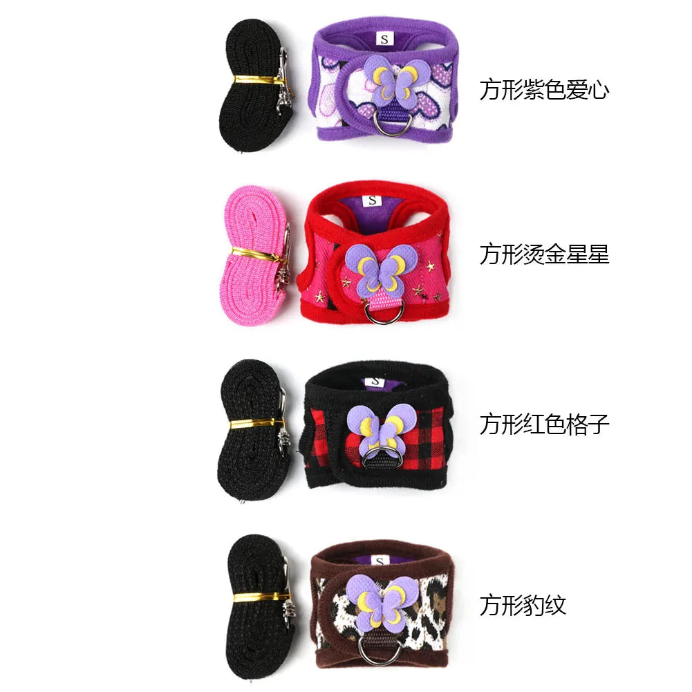 Small Pet Harness Leash Set For Guinea Pig Chinchilla Outdoor Walking