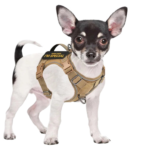Tactical Dog Harness For Small Dogs With Handle And Reflective Vest