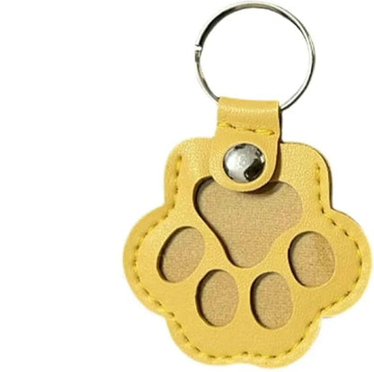 Leather Pet Memorial Hair Storage Keychain Cat Paw Commemorative Gift