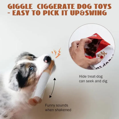 Funny Interactive Plush Dog Chew Toy - Cigarette Design Pet Gift