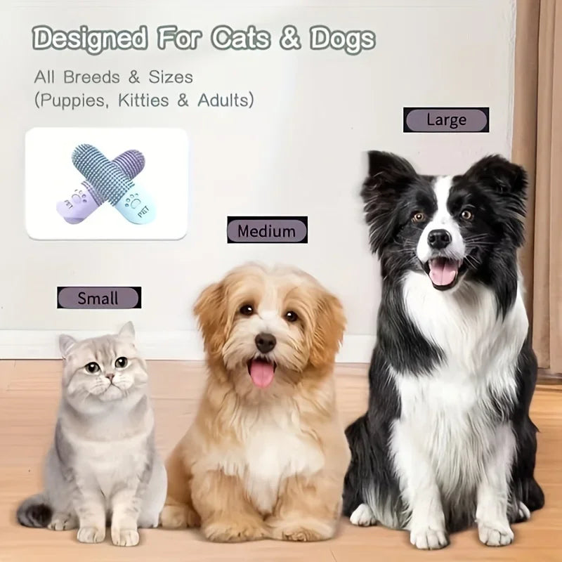 Soft Silicone Dog Toothbrush 360 Degree Finger Brush For Pet Dental Care