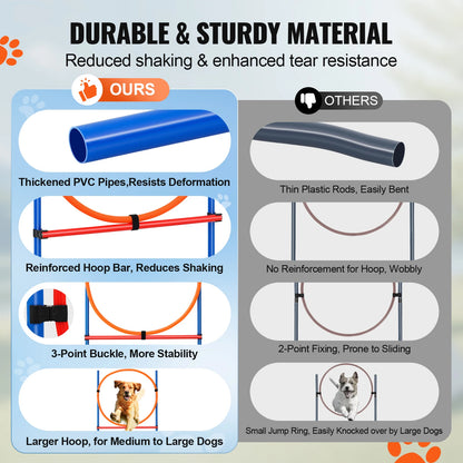 Dog Agility Training Equipment 4 Piece Set With Adjustable Hurdles