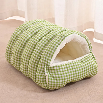 Foldable Winter Pet Bed for Cats and Dogs - Thickened Enclosed Design