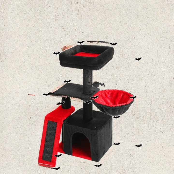 Cat Tree Tower For Indoor Cats With Scratching Posts And Hammock