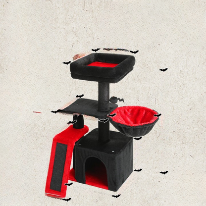 Cat Tree Tower For Indoor Cats With Scratching Posts And Hammock