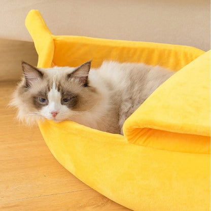 Banana Cat Bed House - Funny Cute Cozy Pet Mat Warm Portable
