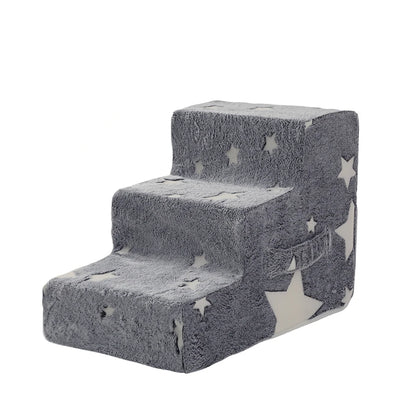 Pet Stairs Ramp 3-4 Step Dog Cat Ladder With Detachable Sponge