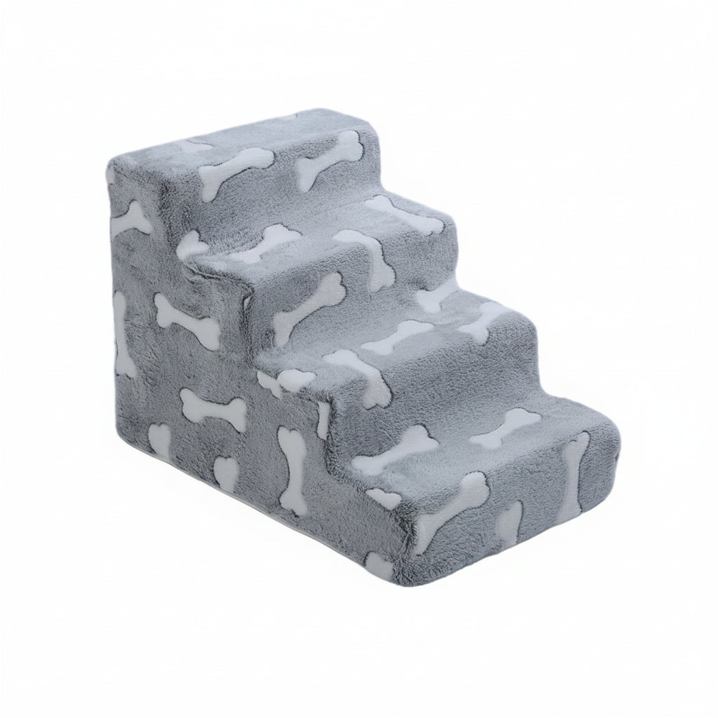 Pet Stairs Ramp 3-4 Step Dog Cat Ladder With Detachable Sponge