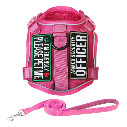Tactical Dog Harness For Small Dogs With Handle And Reflective Vest