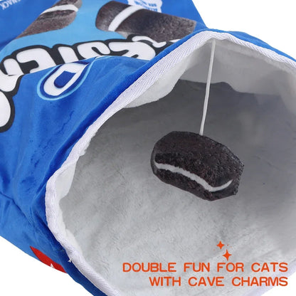 Halloween Cat Tunnel Toy - Interactive Collapsible Pet Tunnel
