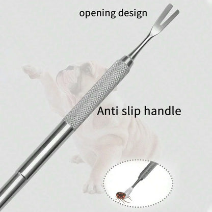 Stainless Steel Tick Removal Tool - Professional Pet Flea Tweezers