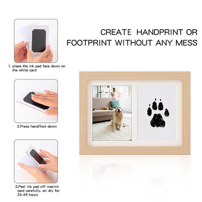 Wooden Pawprint Photo Frame Handmade DIY Pet Memorial Gift Kit