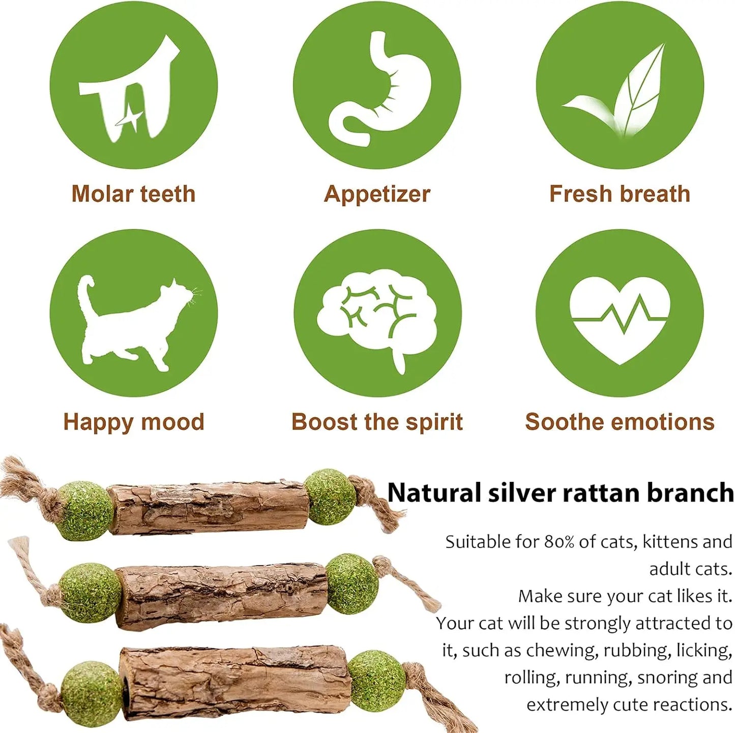 Natural Catnip Teeth Cleaning Stick For Cats - Matatabi Chew Toy