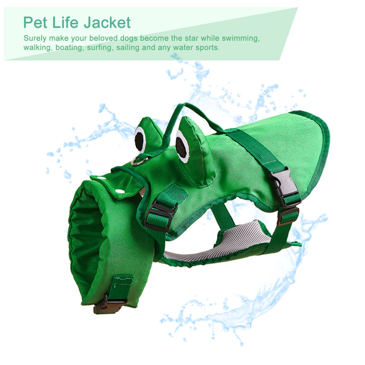 Dog Life Jacket with Adjustable Fit for Swimming and Water Safety