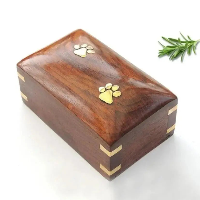 Premium Solid Wood Pet Urn Bamboo Casket for Cat and Dog Ashes