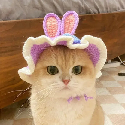 Cute Cat Hat Funny Pet Party Cosplay Knitted Headwear Accessories