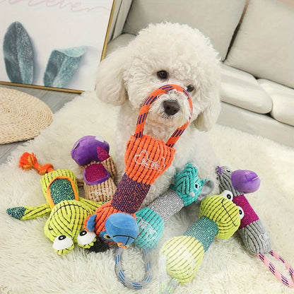 Dog Squeaky Toys - Bite Resistant Corduroy Animal Shapes For All Dogs