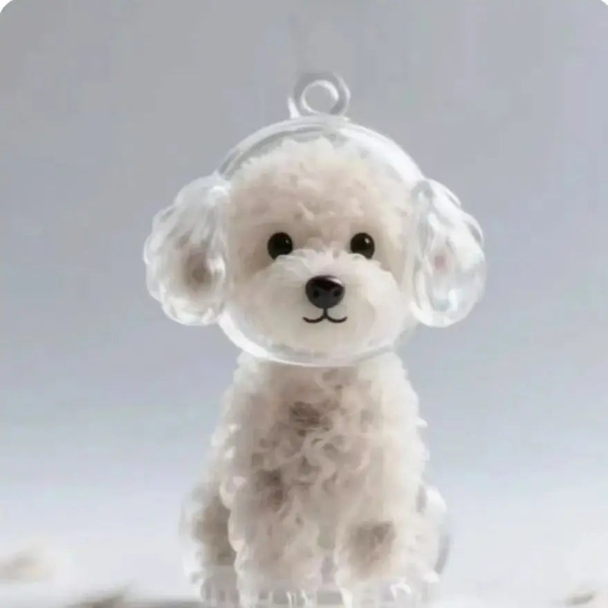 Pet Memorial Keychain - Dog Hair Storage Pendant With Resin Capsule