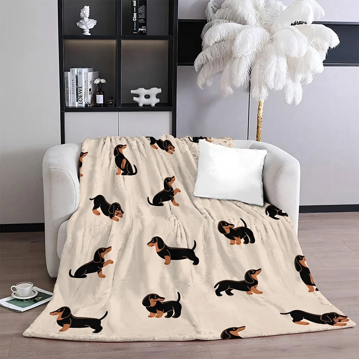 Cute Dachshund Blanket - Soft Flannel Cartoon Printed Throw