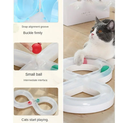 Interactive Cat Turntable Toy Set With Tunnel And Teasing Stick
