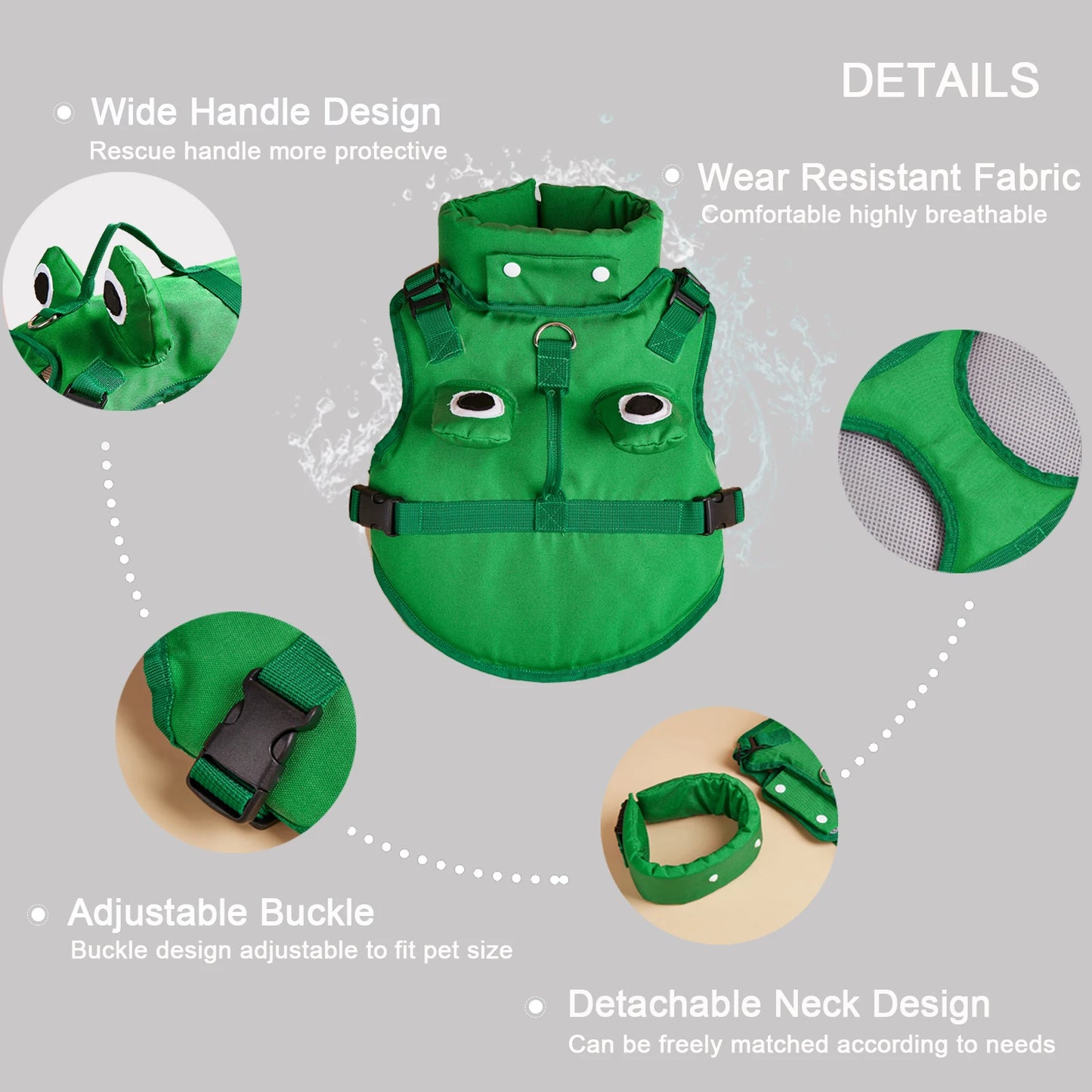 Dog Life Jacket with Adjustable Fit for Swimming and Water Safety