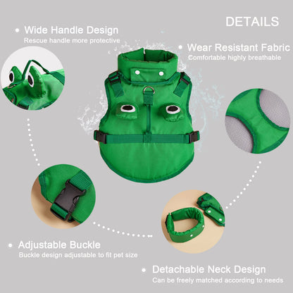 Dog Life Jacket with Adjustable Fit for Swimming and Water Safety