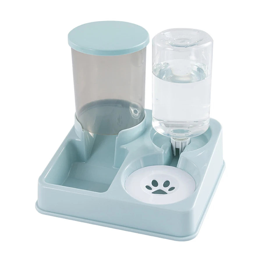 Automatic Cat Feeder Water Dispenser Set - 2 In 1 Pet Food Waterer